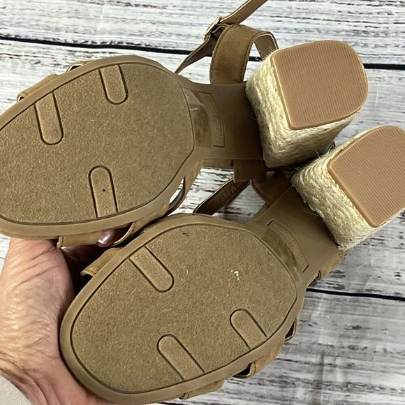 Fergalicious by Fergie Heels Sandals Shoes size 5.5M Tan Espadrille Wedding - Picture 9 of 10